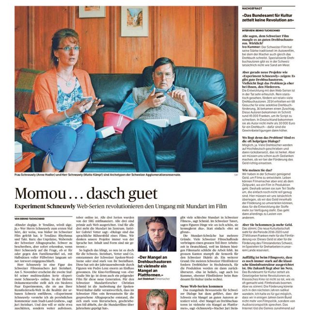 Experiment Schneuwly &#8211; Aargauer Zeitung vom 30.10.2015