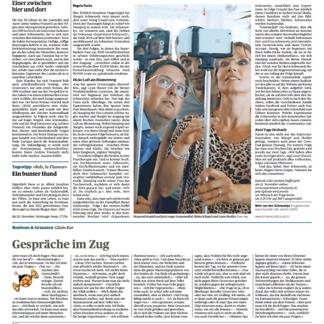 Experiment Schneuwly &#8211; Der Bund vom 7.11.2015