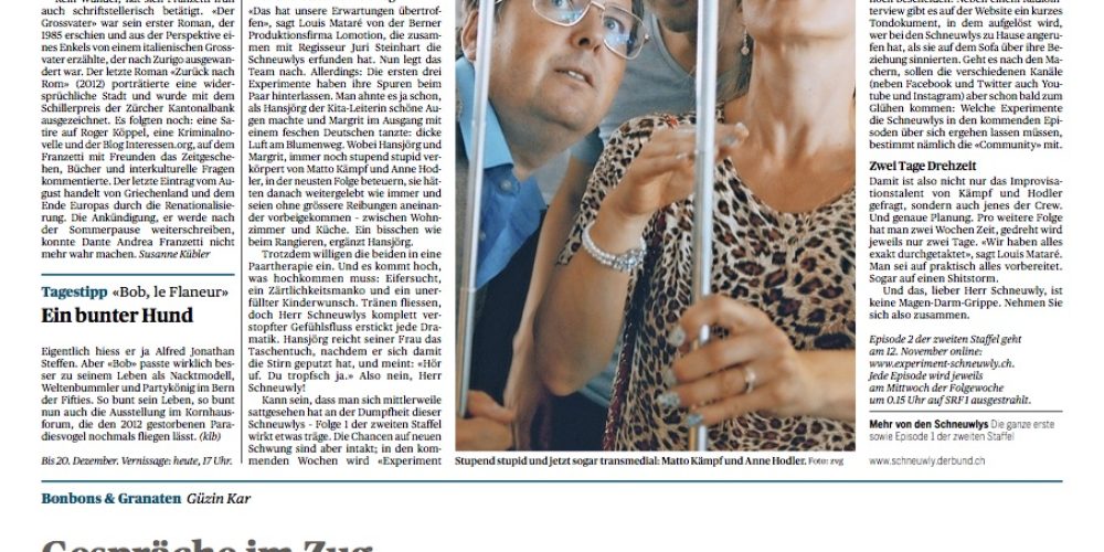 Experiment Schneuwly – Der Bund vom 7.11.2015