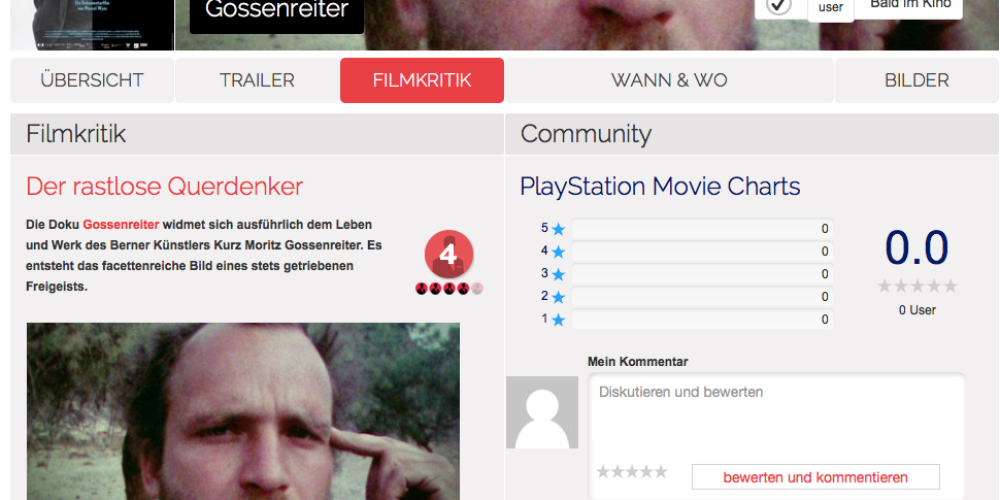 4 Sterne und gute Kritik auf Cineman