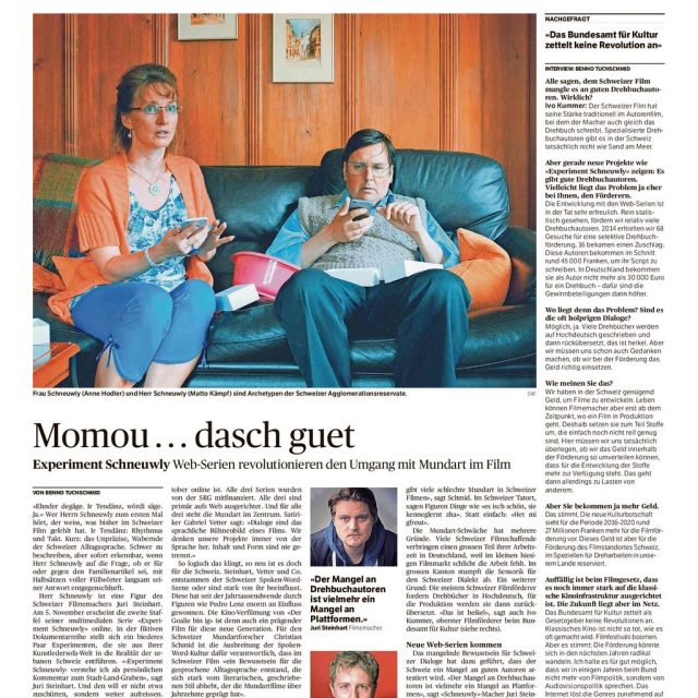 Experiment Schneuwly – Aargauer Zeitung vom 30.10.2015